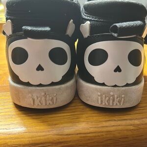 Black Kids Shoes with Skull Design